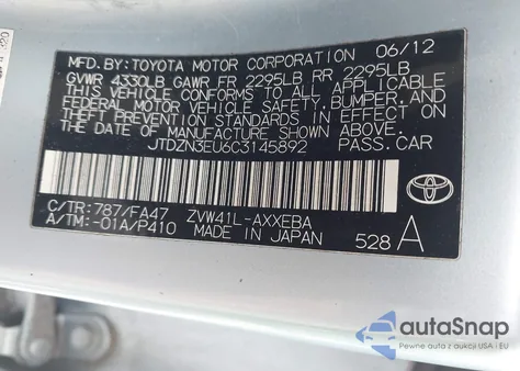 2012 Toyota Prius V Two z USA, uszkodzony, nr VIN JTDZN3EU6C3145892